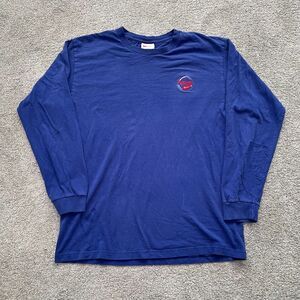 Vintage Nike Long Sleeve Shirt Size M Embroidered Logo RARE Blue Long Sleeve